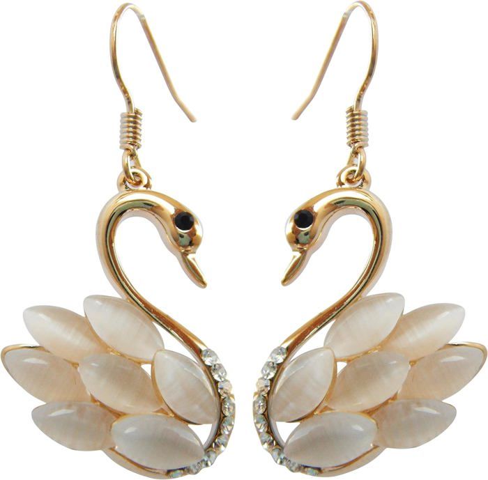 Boucles d'Oreilles Petits Oiseaux avec Opale Bleue en Argent main image 1