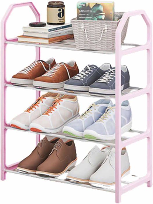 NIUQIGE Lot De 10 Organiseurs Chaussures - Étagères Réglables 3 Niveaux, Empileurs Antidérapants En PP Vert, Gain De Place Malin