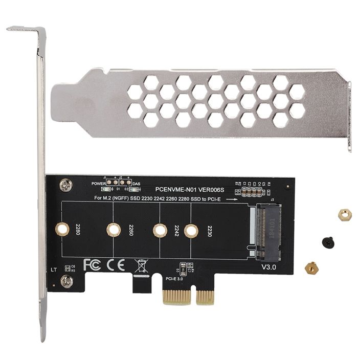 Carte D'Extension PCI-E Vers M.2 NVMe - Adaptateur Pour SSD M.2 (Clé M) - Supporte 2230/2242/2260/2280