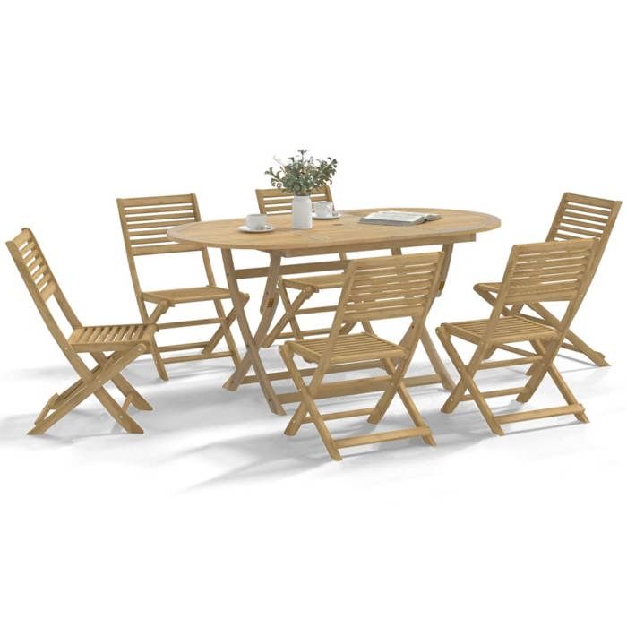 vidaXL Chaises pliables de jardin avec coussins Bois d'acacia massif Lot de 8