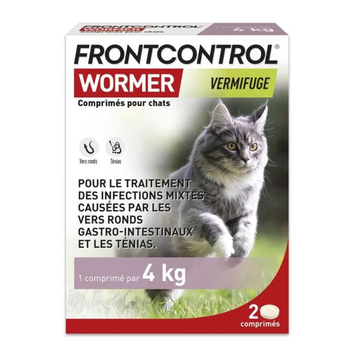 Meilleurs prix pour Frontcontrol Wormer Vermifuge chat 2 Comprimés