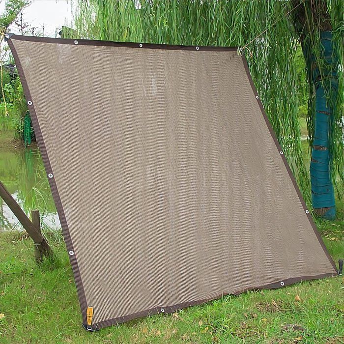 Filet dombrage extérieur - Marron protection UV auvent durable pour les voyages les pique-niques et les piscines -2x4M