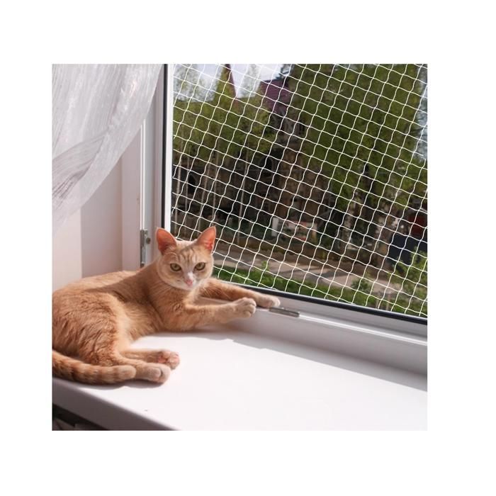 Filet de protection pour chat en fibre de polyester pour balcon peut être coupé et résistant aux morsures pour sécuriser 3 x 6 m