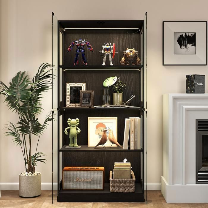 Vitrine pour voitures miniatures et objets de collection avec éclairage LED- 30x30x30 cm Vitrine pour voitures miniatures et objets de collection avec éclairage LED- 30x30x30 cm