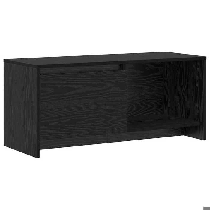 “RabaisMeuble TV/Armoire salon - Banc TV - KENNETH - Chêne noir 90 x 35 x 40 cm Bois dingénierie Août354710