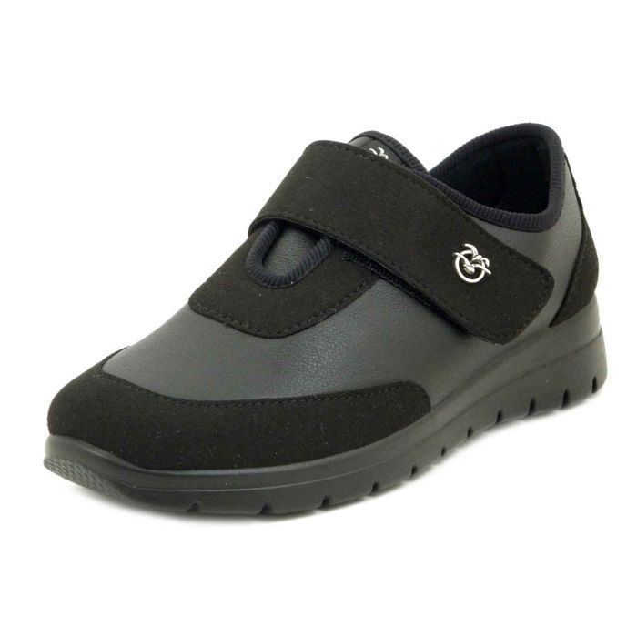 FLYFLOT Basket Femme - FLYFLOT - Simili Cuir - Noir - Talon compensé