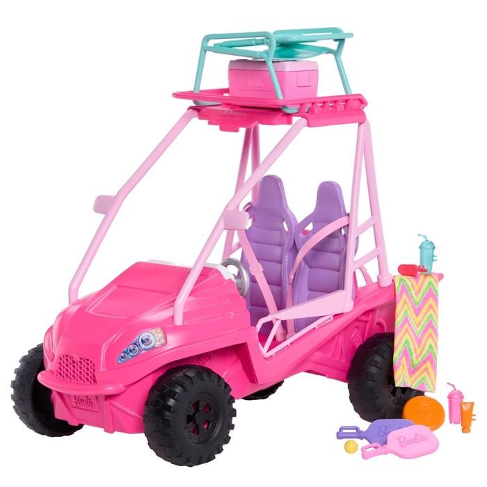Barbie Coffret Les Mystères de Barbie : Détectives de Plage avec buggy et plus de 10 accessoires dont chaise de plage et serviette JFV68 - vue 3