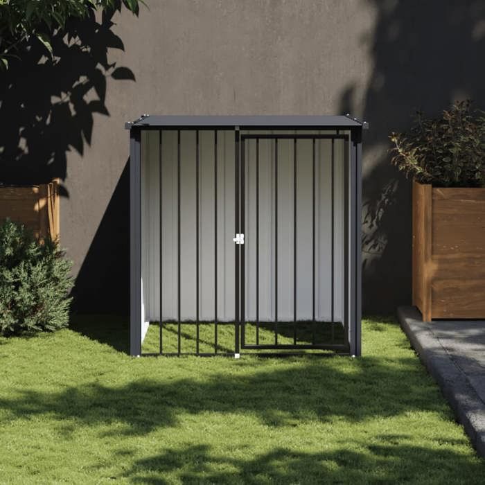 Automne/hiverNiche pour chien avec toit noir 110x103x109cm acier galvanisé - HAuteur:109cm - Grande Taille &FR_478399