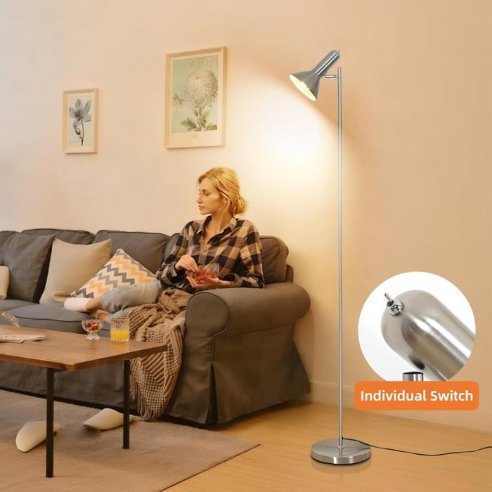 Lampadaire Sur Pied Salon Avec Abat-Jour En Verre, Lampadaire Avec E27