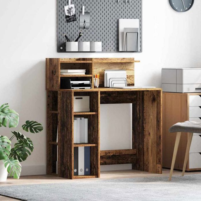 Bureau - rehausse bureau Vidaxl Bureau Bois Ancien 90 x 48 x 1015 cm Bois dingénierie