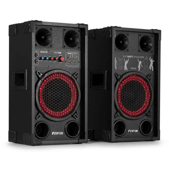 Fenton SPK-108 - Enceinte active 8 400 W avec BT sans fil ampli intégré & entrées USB/SD/AUX