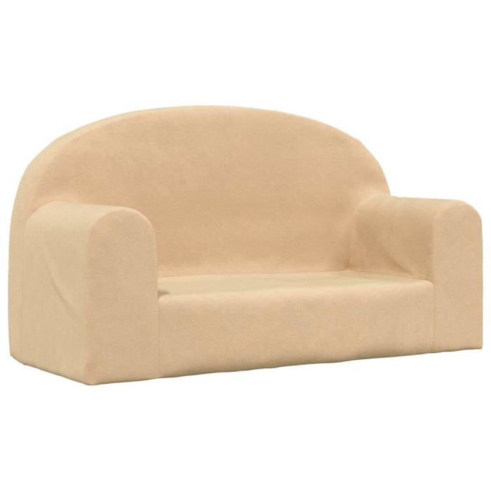 Canapé pour enfants 2 places - vidaXL - Crème - Peluche douce - Housse amovible - 84x34x45 cm - Mousse épaisse