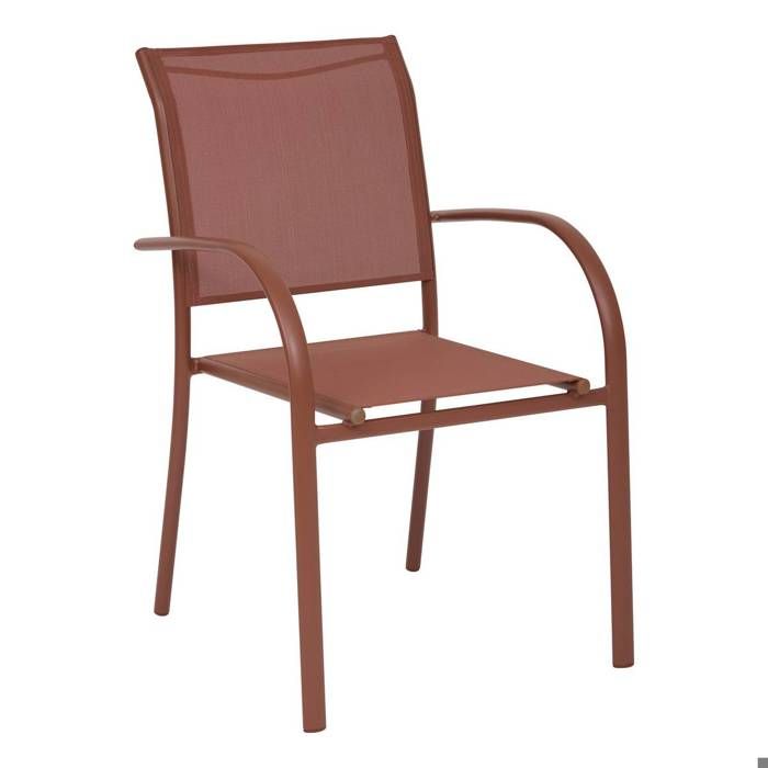 Fauteuil de jardin Piazza empilable acajou - Hespéride Fauteuil de jardin Piazza empilable acajou - Hespéride