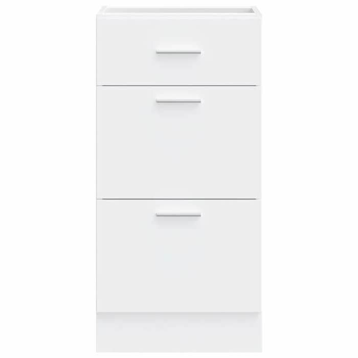 Caisson de cuisine Blanc - LEMON® Meuble bas de cuisine - Armoire à vitrine - Lyon Blanc 40x46x81 5cm - Bois dingénierie 972 Sold