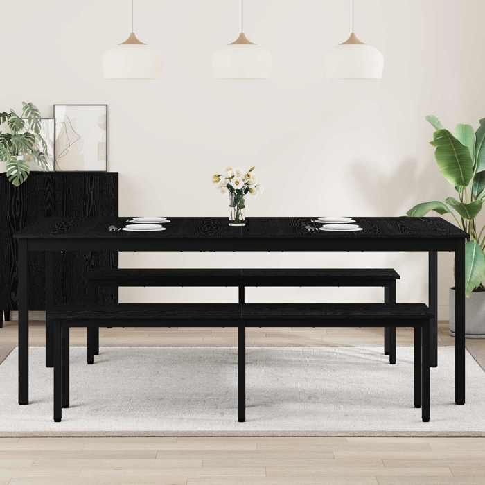 ShieldPro®Table cuisine(Rectangle)SOLOMONNoir Table de salle à manger - FAFA-TOP - Meuble de salon - / Table de repas - Bois ding