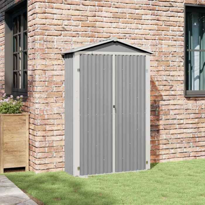 En PromotionAbri de jardin Moderne - ABOTT@ abri de rangement/Armoire haut - Gris 116x45x175cm Acier galvanisé B7670716