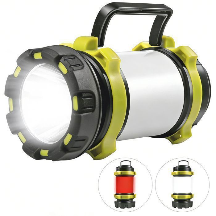 Lampe Camping Rechargeable 4000mAh LED 10W Éclairage 360°Ultra Puissant Projecteur Portable pour Randonnée et Urgence
