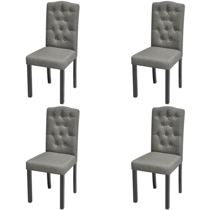 Gris Chaises à manger lot de 4 gris tissu - Chaise de repas H15787