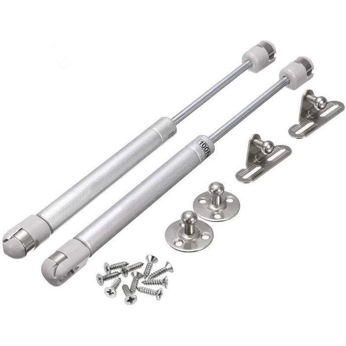 Vérins à gaz 80N pour meuble – Lot de 2 – Longueur 263 cm – Installation facile – Pour portes en bois et aluminium