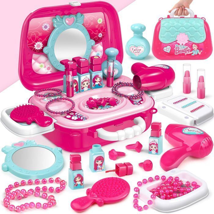 Ensemble de coiffeuse pour fille - 21 pièces - Coiffeuse