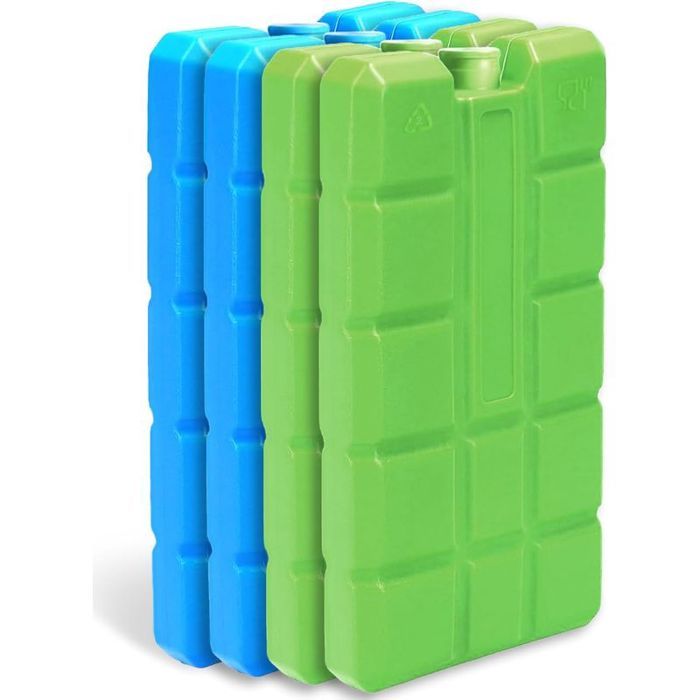 Lot De 4 Pains De Glace 200 G – 12h De Fraîcheur, Réutilisables, 8x15x2 Cm, Pour Glacière, Sac Isotherme, Camping, Pique-nique