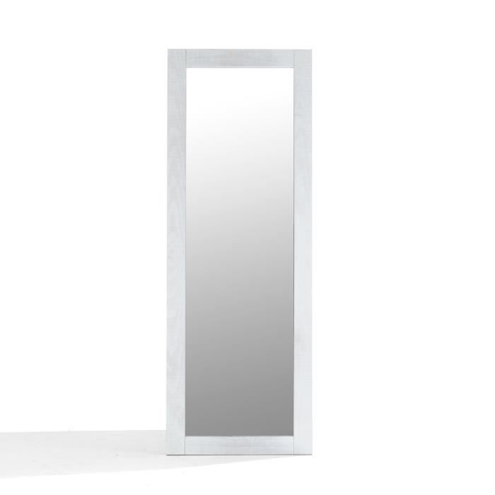 Jalousie Miroir Long En Pin Brosse Blanc Blanc Achat Vente