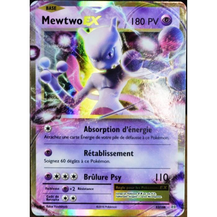 Carte Pokémon 52108 Mewtwo EX 180 PV XY Evolutions Cdiscount Jeux Jouets