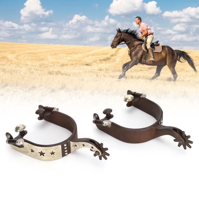 Éperons De Cowboy En Acier Inoxydable - Éperons De Cheval Occidentaux Professionnels Pour Compétition Équestre, Entraînement Et Ranch