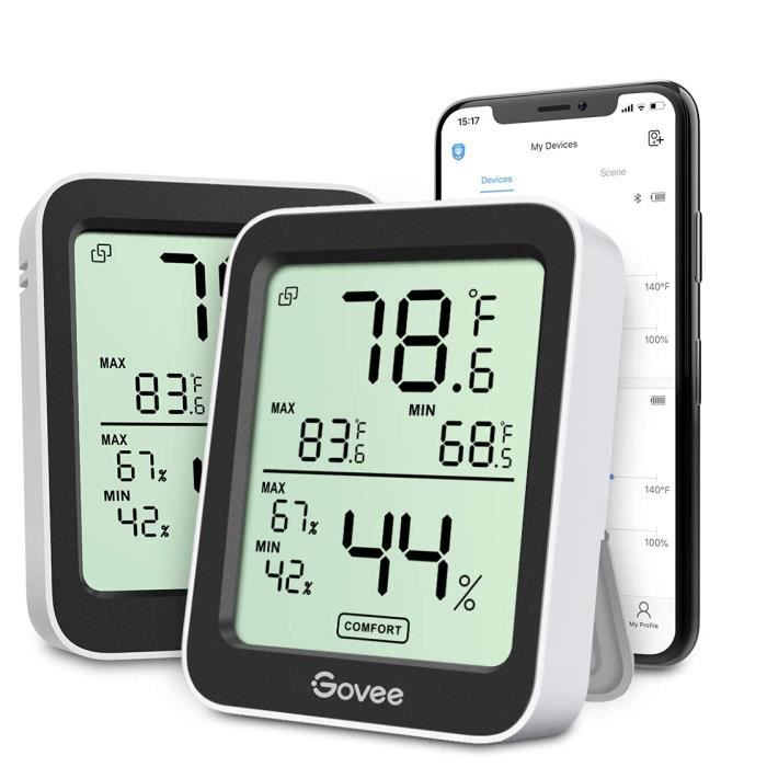 3 pièces Mini thermomètre intérieur numérique Hygromètre Humidité