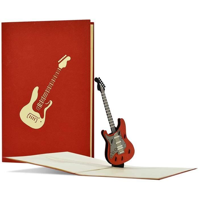 Carte d'anniversaire Rockige avec guitare électrique pop-up 3D, Bon  d'achat ou cadeau pour musiciens