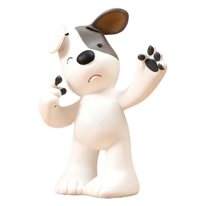 Figurine Bobble Head Chien Carlin – Résine 9x6 Cm – Gris – Déco Voiture Ou Bureau – Cadeau Original