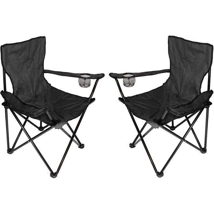 Chaise Pliante De Camping Avec Porte-gobelet – Charge Max 130 Kg, Tissu Oxford, 5 Couleurs Au Choix - 1