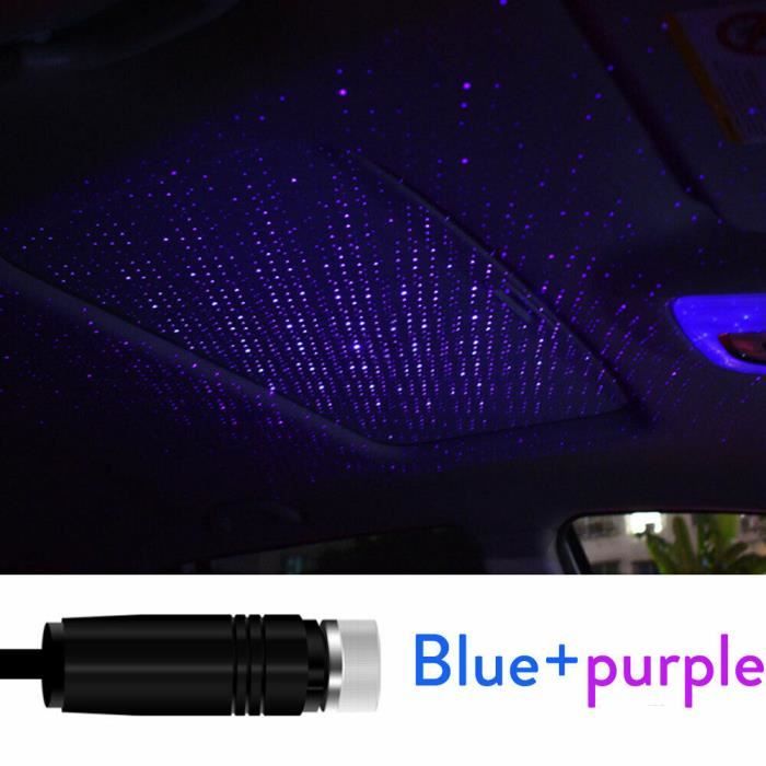 Veilleuse,Violet--Projecteur LED pour toit de voiture, romantique, étoile,  galaxie, lampe USB, décoration de chambre, lumière'intéri
