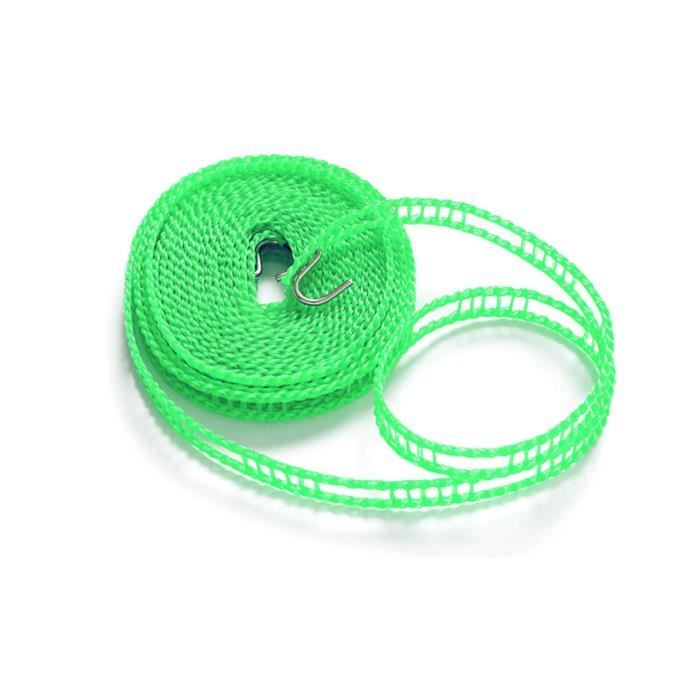 Corde à Linge Extensible Portable JOYSAL 10 M - Avec Clips Et Pinces, Pour Camping, Salle De Bain, Voyage