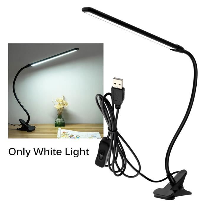 Seulement la lumière blanche - Lampe de bureau LED à Clip, rechargeable par  USB, pliable, intensité variable, - Cdiscount Maison