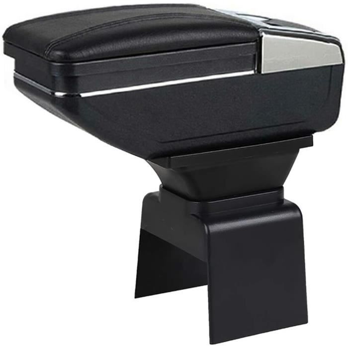 Compatible avec Dacia pour Duster 2 3 2018 2019 2020 2021 Boîte D'accoudoir De Voiture Boîte De Rangement De Console Centrale Accessoires Cendrier Porte-gobelet en PU USB Accessoires Intérieurs (Colo