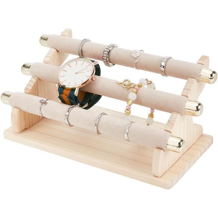 Présentoir D’angle 3 Niveaux En Bois – Pour Exposer Produits, Bijoux, Bougies, Savons En Magasin Ou Salon