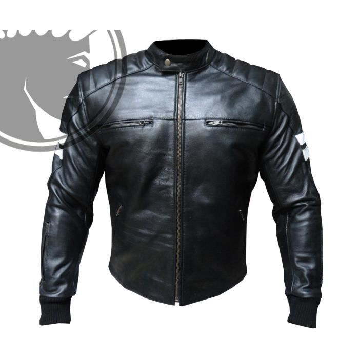 Veste en cuir moto clearance