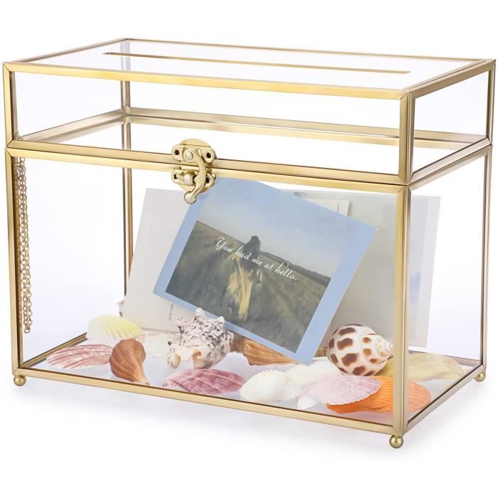 HUJ Boîte à cartes de mariage avec clés Boîte à monnaie DIY pour fête d