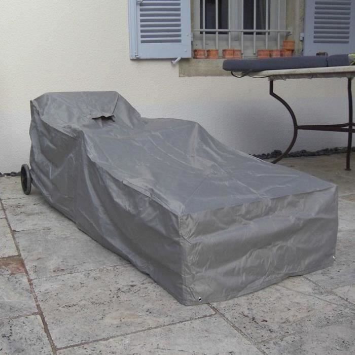 Housse bain de soleil - 200 x 75 x 60/30 cm - gris mastic