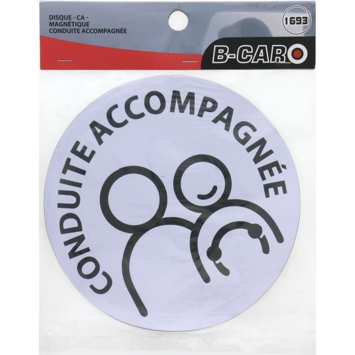 Disque Magnétique Conduite Accompagnée 15 Cm - Autocollant Réfléchissant Pour Jeune Conducteur - Conforme Réglementation