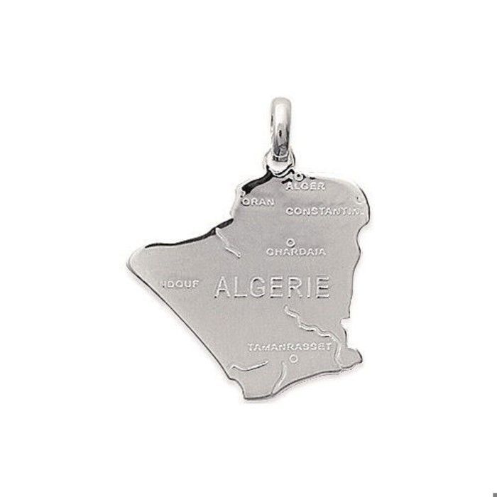 Pendentif carte Algérie Argent Massif 925°°° garanti sans nickel Pendentif carte Algérie Argent Massif 925°°° garanti sans nickel