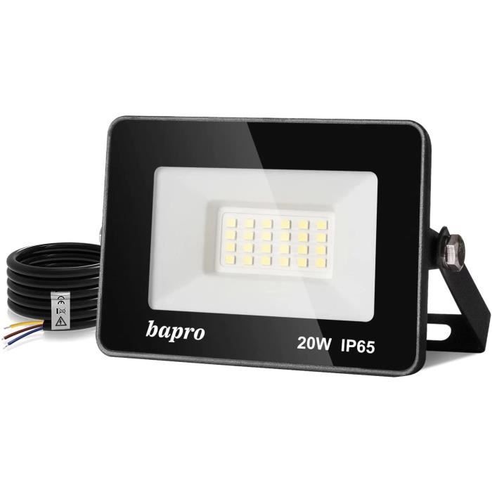 2 Projecteurs LED Extérieur 20W 2000LM - IP66 Étanche - Blanc Froid 6000K - Éclairage Jardin/Garage