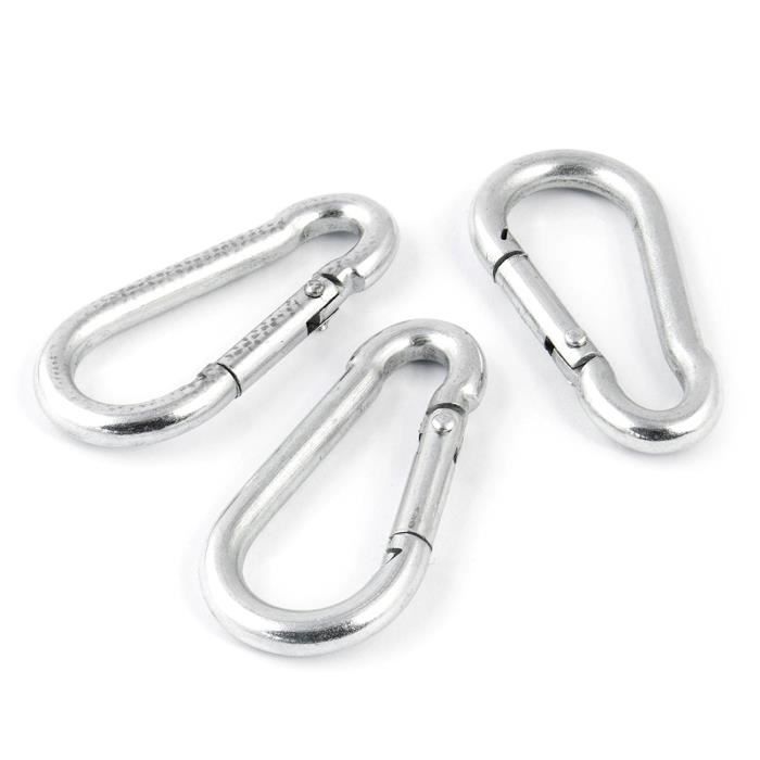 50 Clips De Mât De Drapeau En Acier Inox + 20 Anneaux Porte-Clés - Pour Drapeaux, Cordes à Linge Ou Camping