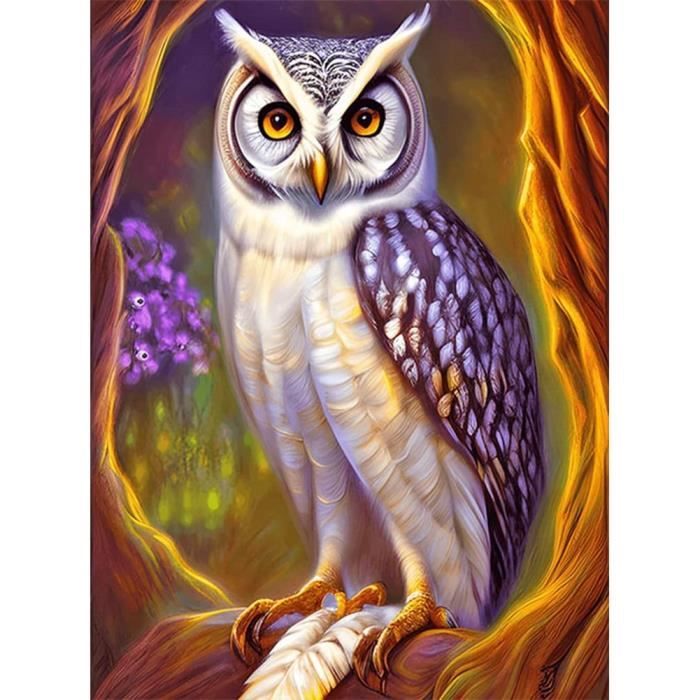3 Stylo Diamond Painting Chouette Mignonne – Violet, Bleu, Rose | Stylos Avec Réservoir + Colle & Plateau Inclus