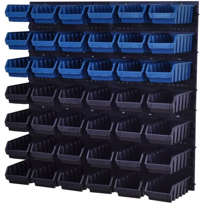 Kit De 50 XS Noir Et Orange Boites Bac A Bec Avec Supports