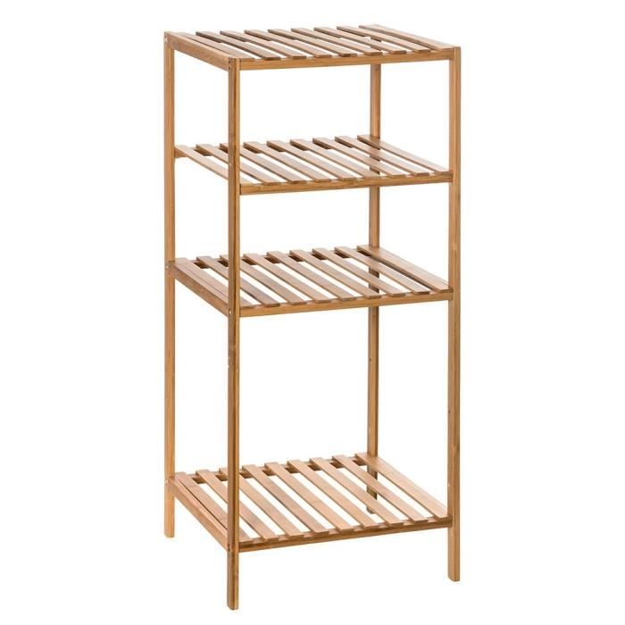 Desserte de Salle de Bain - Eazy Living - Bambou - 4 Niveaux - Style Scandinave - Résistant à lHumidité