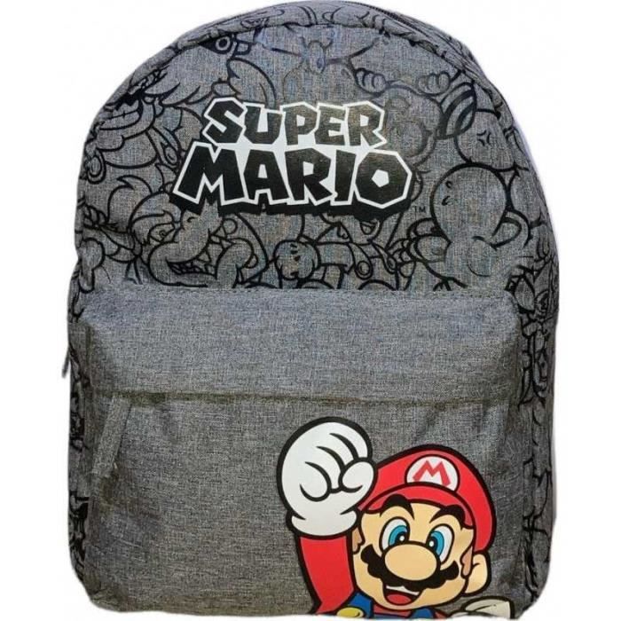 Sac a dos Super Mario 32 cm gris Nintendo gris Cdiscount Bagagerie Maroquinerie