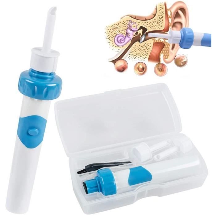 Kit d'enlèvement de cérumen, Kit de nettoyage d'oreille USB avec 4 niveaux  de pression d'eau, Enlèvement électrique du cérumen avec 3 lumières LED  pour le nettoyage des oreilles, adultes et enfants