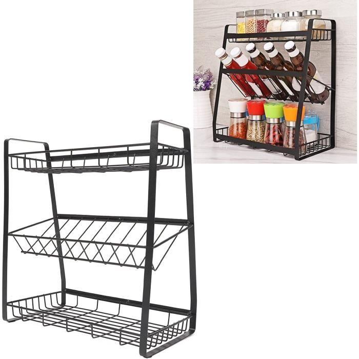 Étagère De Rangement Pour Assaisonnement, Étagère À Épices À 3 Niveaux